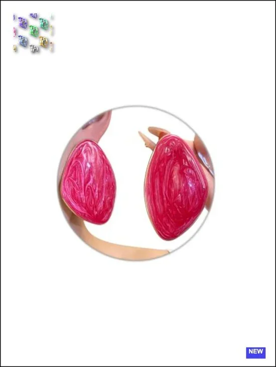 Oversized Geometric Enamel Statement Stud Earrings Chunky Drop Earrings Marbled