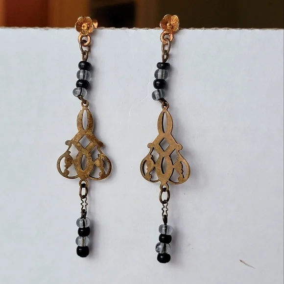 Beaded Drop Chandelier Earrings