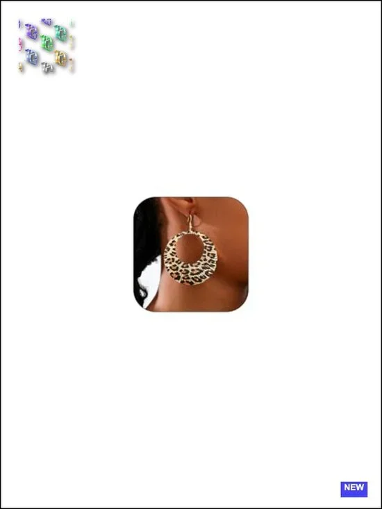 Chunky Resin Leopard Print Hoop Earrings - Statement Dangle Jewelry for Women