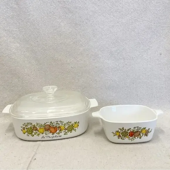 CorningWare Spice of Life 2-quart Casserole Glass Lid &‎ 2 3/4 cup no lid