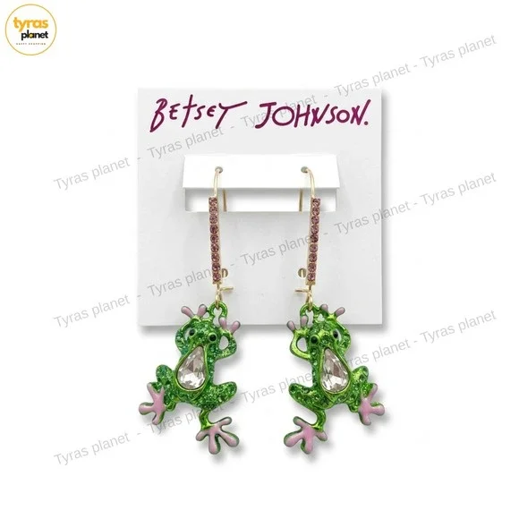 BETSEY JOHNSON Ladybug Framed Butterfly Critter Mismatched Frog Hook Earrings