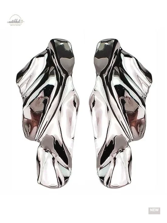 Geometric Hammer Texture Drop Earrings, Hypoallergenic Alloy, Minimalist Trendy