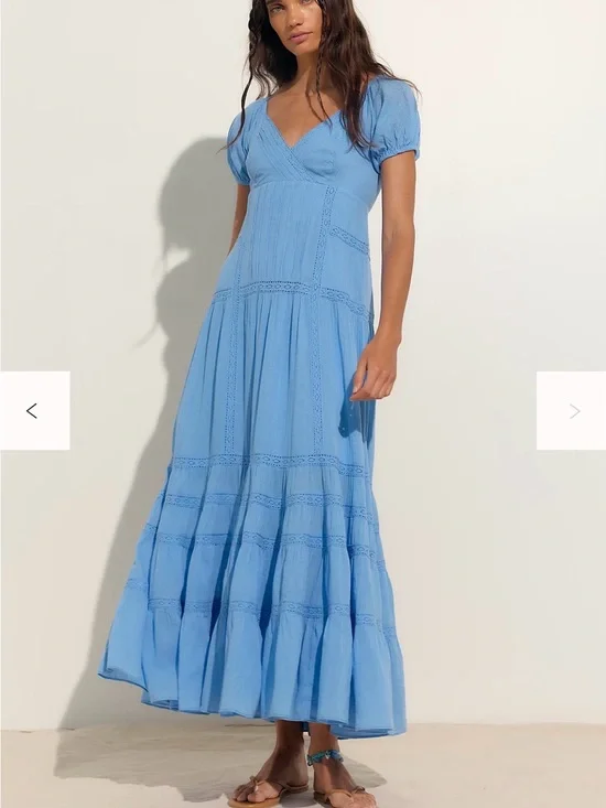 Free People Aura Maxi Dress Small Color: Blue Blaze NWT