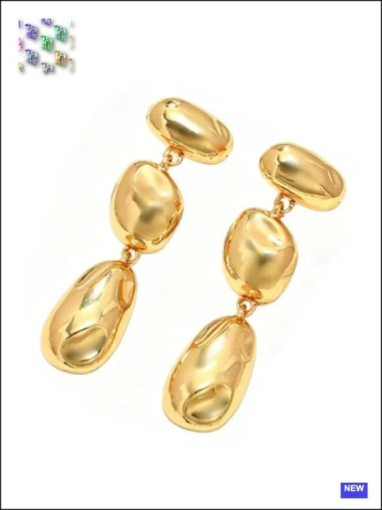Geometric Chunky Dangle Earrings Gold Plated Drop Earrings for Women Statement
