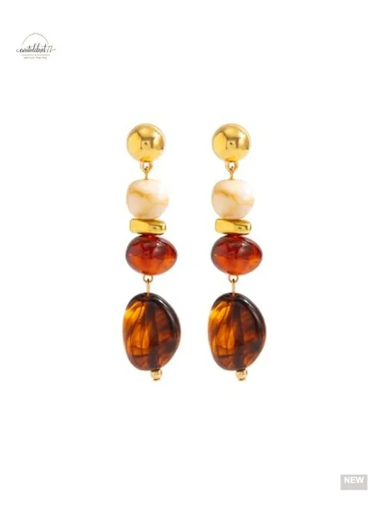 Chunky Resin Dangle Earrings Vintage Geometric Statement Jewelry