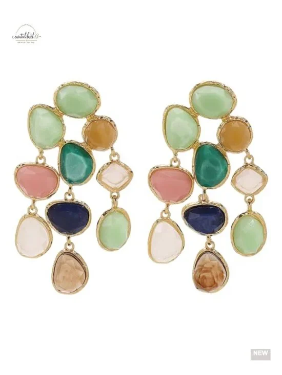 Acrylic Dangle Earrings Teardrop Resin Geometric Statement Lightweight