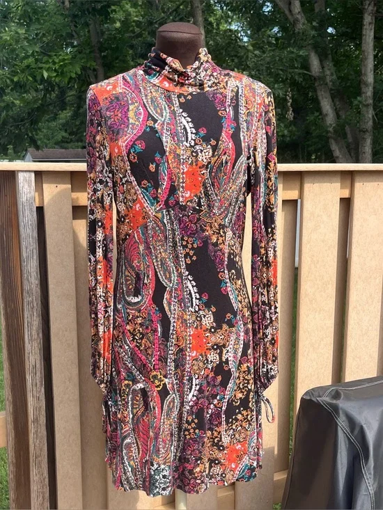 Free People All Dolled Up Long Sleeve Mini Dress Size M Boho Fairy Whimsigoth
