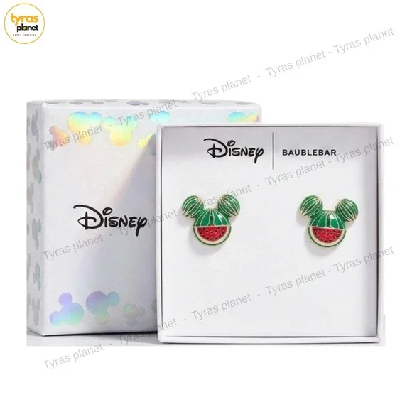 NWT disney BaubleBar Mickey Mouse watermelon stud Earrings summer coquette