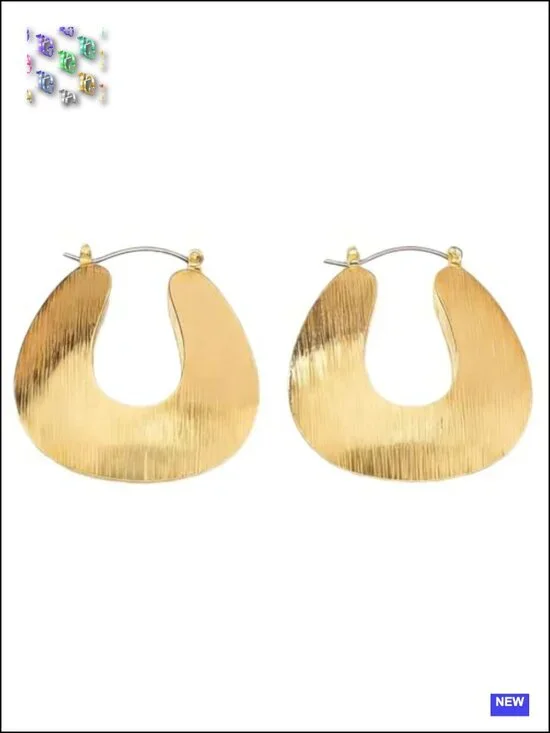 Geometric Gold Hoop Earrings - Chunky Lightweight Iron Statement Hoops