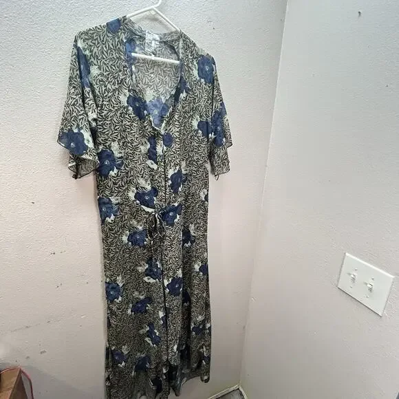 Free People Flowy Fairy Jumpsuit Sz Small‎  Fringe Boho Cottage Earthy Whimsical