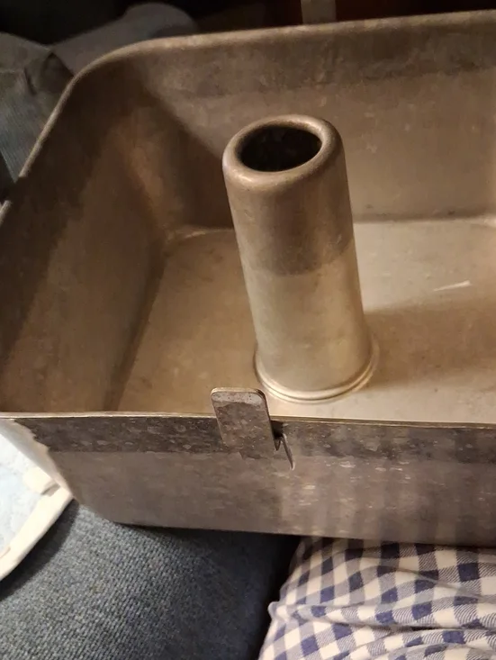 Vintage Angel Food Tube Cake Pan in Aged Silver