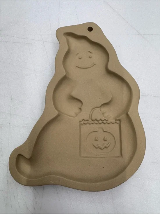 Brown Bag Cookie Art Mold Trick or Treat Ghost 1990 Hill Design for Halloween
