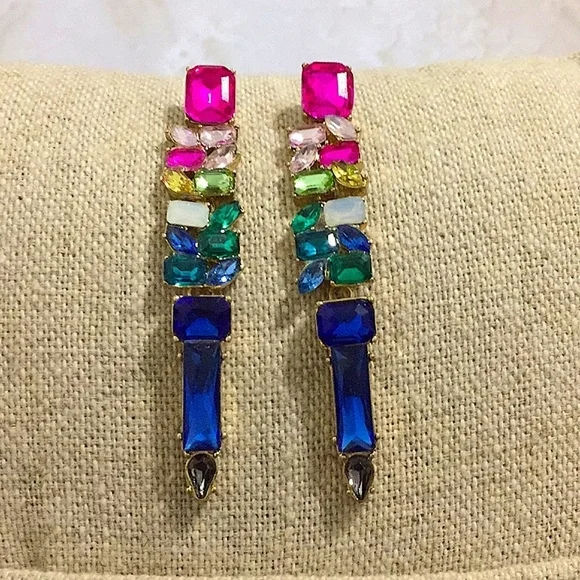 Crystal Drop Earrings Rhinestone Gem