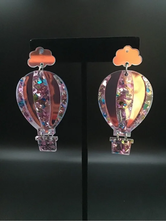 Acrylic Hot Air Balloon Earrings