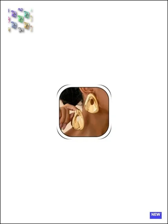 Gold Geometric Chunky Drop Dangle Earrings Statement Hollow Openwork Jewelry