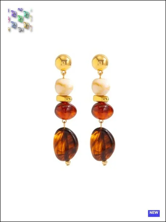 Chunky Resin Drop Dangle Earrings Vintage Geometric Jewelry
