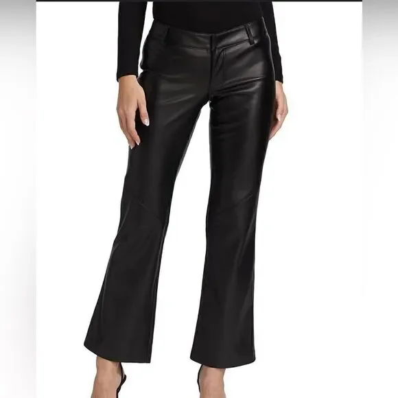 Free People Black Vegan Leather pants jeans size 6 NWT