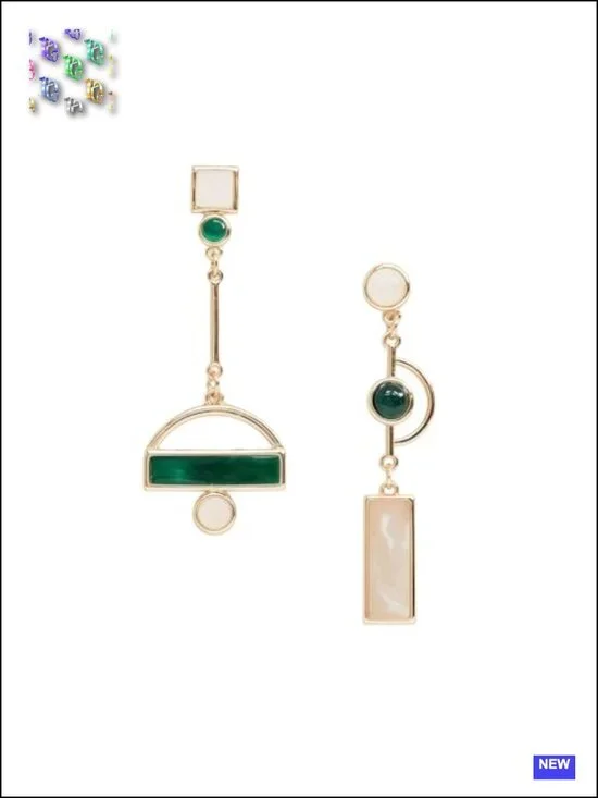 Asymmetric Geometric Drop Earrings Lightweight Metal Dangle Statement Jewelry