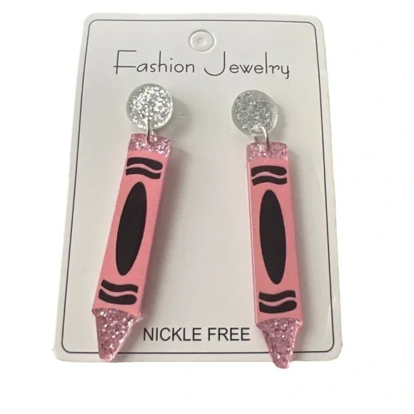 4. Crayons 🖍️ earrings back to school cuties