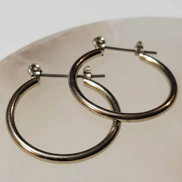 Gold Tone Hoop Earrings Small