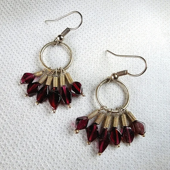 Garnet Cluster Earrings
