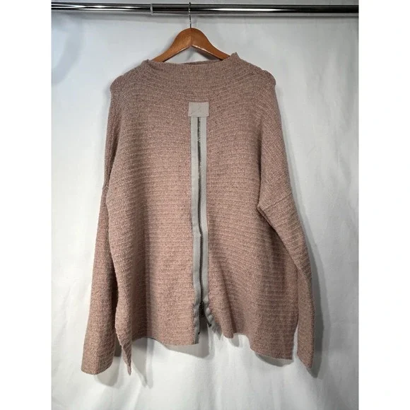 Free People Arctic Fox Mock Neck Zipper Back Oversized Wool Blend Sweater Medium