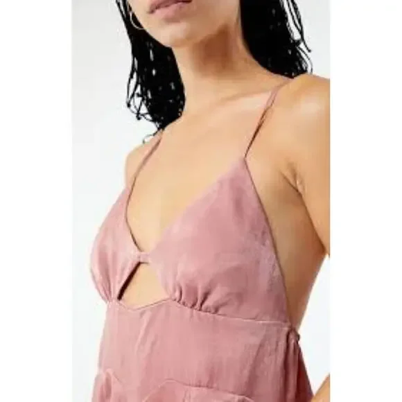 Free People Intimately Womens Good Catch‎ Mini Slip Dress. Size S in Smoke Rose