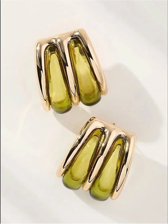 8 Other Reasons x Wicked Gia Stud Earrings Green Gold NEW