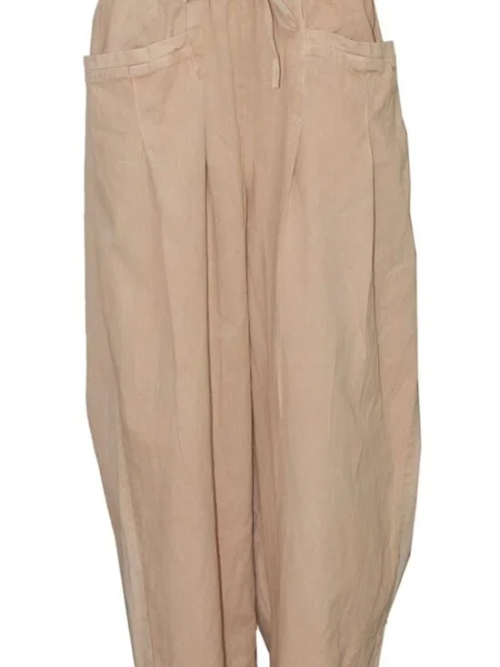 Free People Day In The Life Drawstring Pocket Peach Straight Leg Pants S
