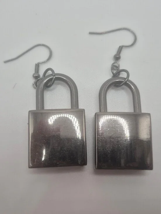 Real Padlock Earrings