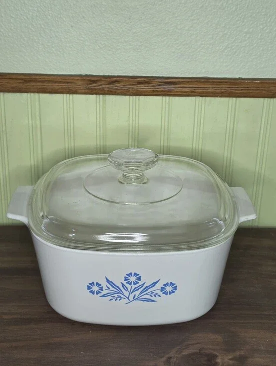 Corning Ware 3qt Blue Flower Design