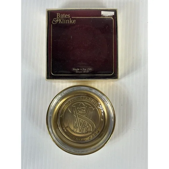VTG BATES & KLINKE‎ Myles Standish Industrial Park Glass Brass Dish Original Box