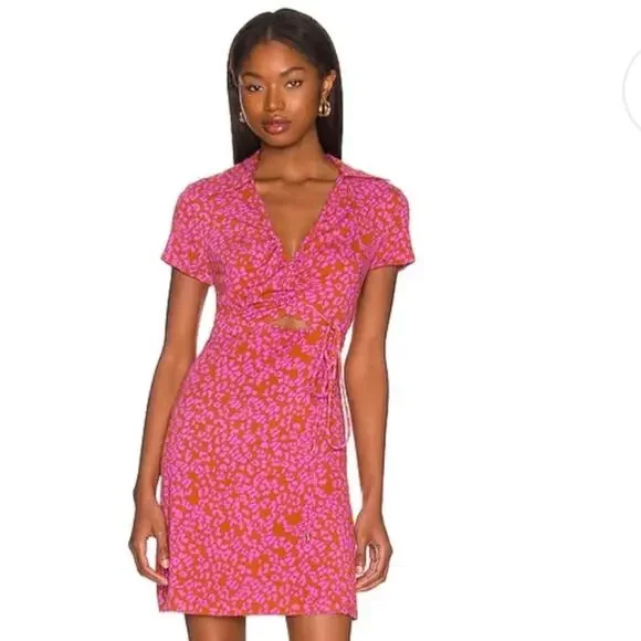 NWT Free People Marsaille Short‎ Sleeve Cut Out Mini Dress Size Large MSRP $128