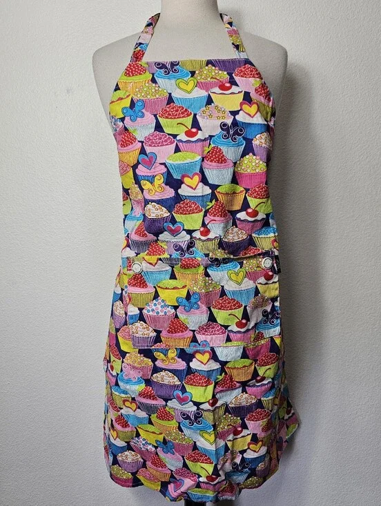 Kawaii Cupcake Print Colorful Apron