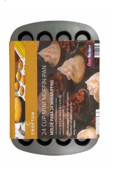 CROFTON 24 Cup Mini‎ Muffin Pan Nonstick Quantum Heavy Gauge Bakeware