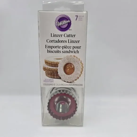 Wilton Linzer Round Basic Metal Cookie Cutter Set 7-Piece Cookie Baking New