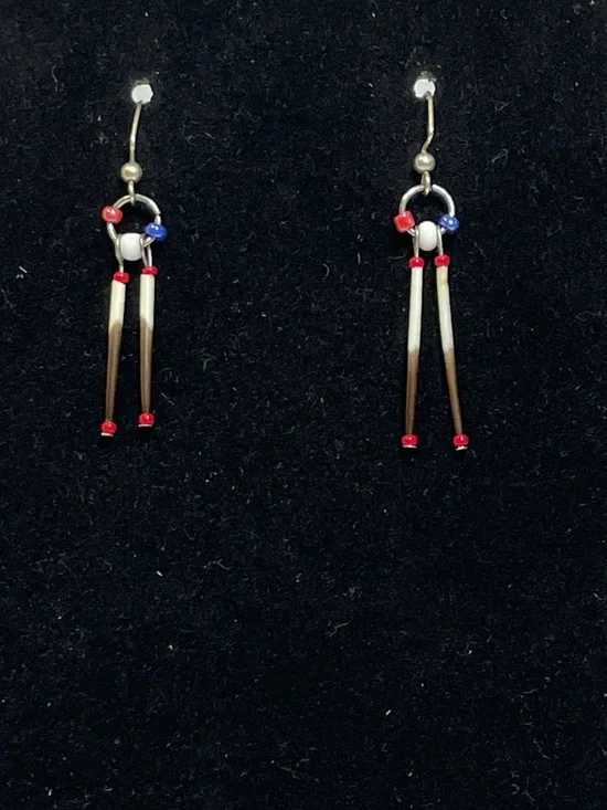 Porcupine Quill Earrings, Beautiful, patriotic, Elegant, Boho