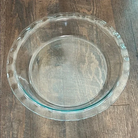 Pyrex Pie Plate Clear Glass Ruffled Scalloped‎ Edges Bakeware C209 9.5