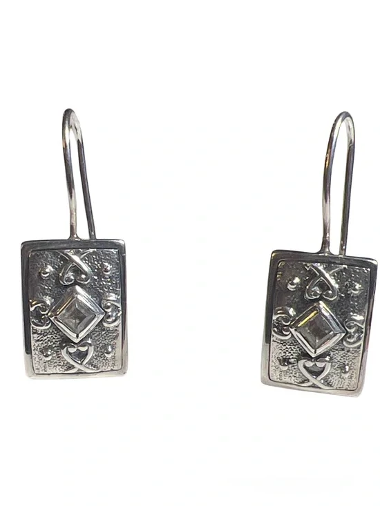 Vtg Signed Anatoli Sterling Silver 925 Byzantine Style Earrings