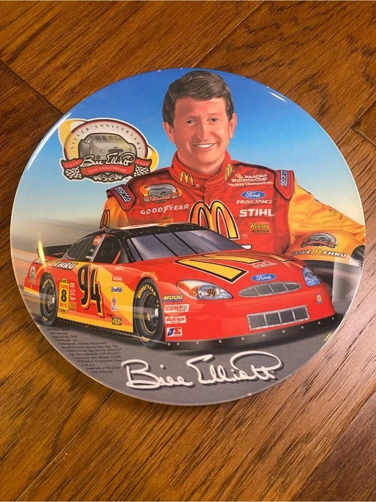 Bill Elliott #94‎ NASCAR 25th Anniversary McDonalds Commemorative Plate 9.5