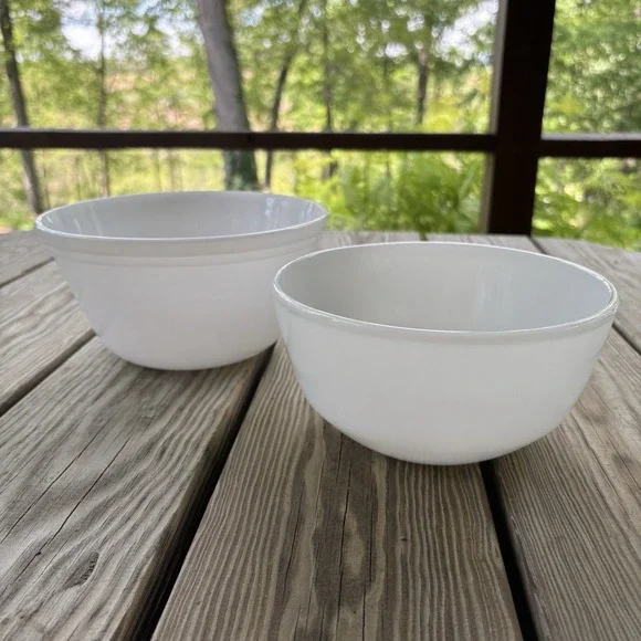 Anchor Hocking Fire-King Milk Glass White‎ Oven Bake Bowls 7