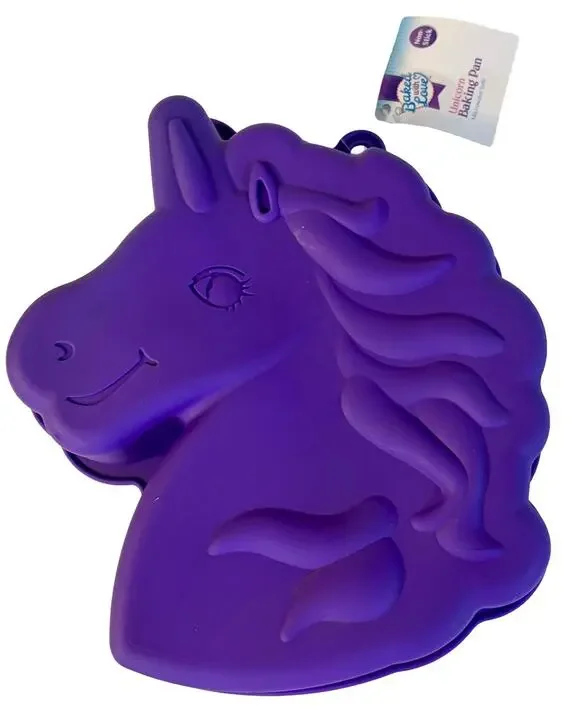 Unicorn Silicone Cake Pan Purple Nonstick Baking Mold Birthday Party Bakeware