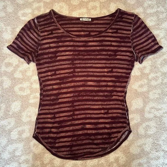 Free People Intimately Striped Sheer‎ Tee (XS)