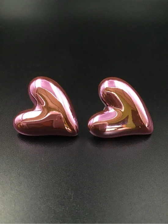 Pink Heart Earrings