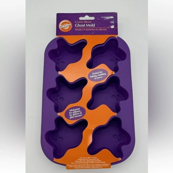 Wilton Ghost Non Stick Silicone Mold 6 cavity cupcake chocolate ice jello soap