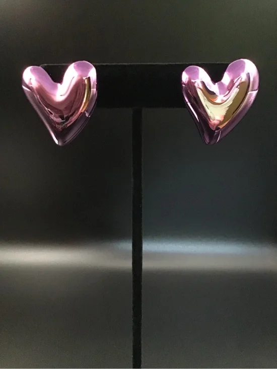 Lavender Heart Earrings
