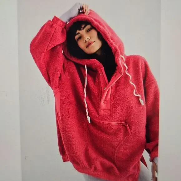 Free People Fuzzy Was She‎ Fleece Pullover Size S