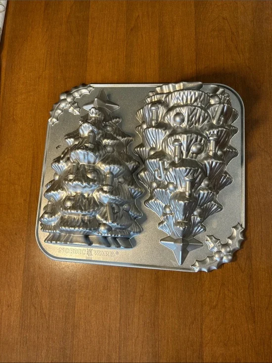 Nordic Ware Silver Double Christmas Tree Cake Pan