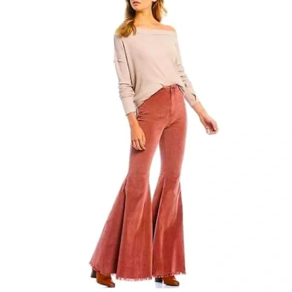 Free People Sand North Shore Thermal Knit Tunic Top  Oversized Sz L