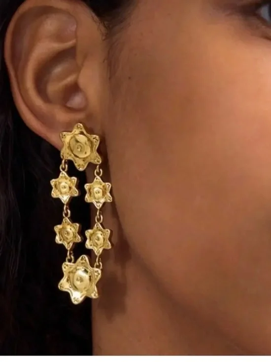NWT Madewell Sun Medallion Drop Earrings NWT Antique Gold